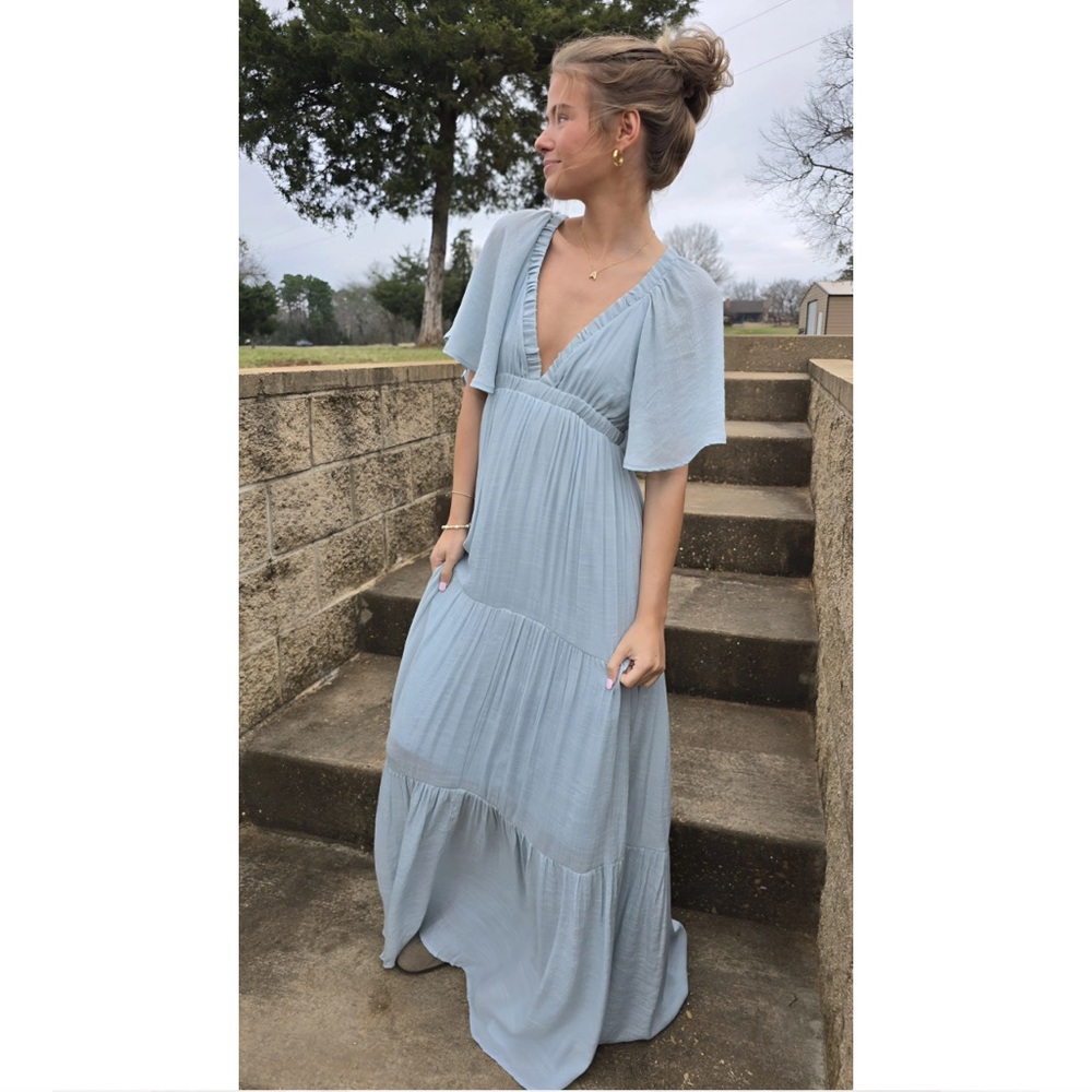 Elegant Blue Maxi Dress (Never Worn)